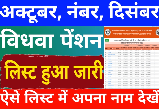 अक्टूबर नंबर दिसम्बर की विधवा पेंशन सूची में अपना नाम कैसे देखें | New Vidhwa Pension List 2023