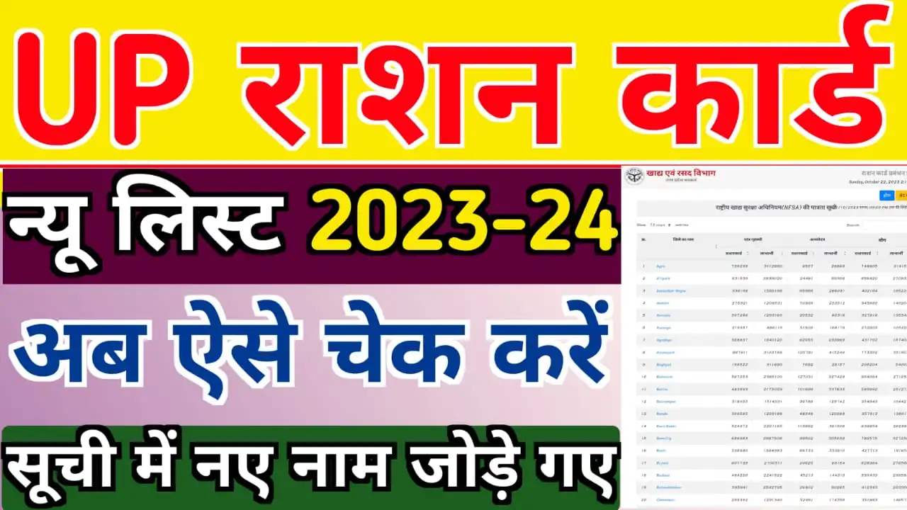 UP New Ration Card Suchi : नई राशन कार्ड की लिस्ट में अपना नाम ऐसे देखें 2023-24