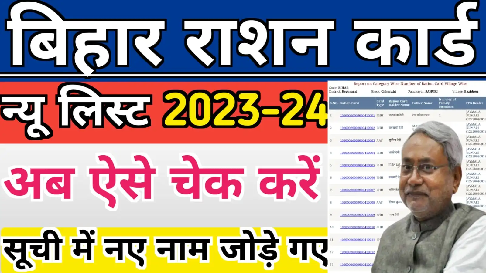 How to Check Bihar Ration Card List Online : बिहार राशन कार्ड की नई लिस्ट में अपना नाम कैसे देखें 2023