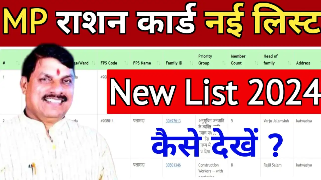 MP Ration Card New List 2024 : नई राशन कार्ड लिस्ट में अपना नाम कैसे चेक करें