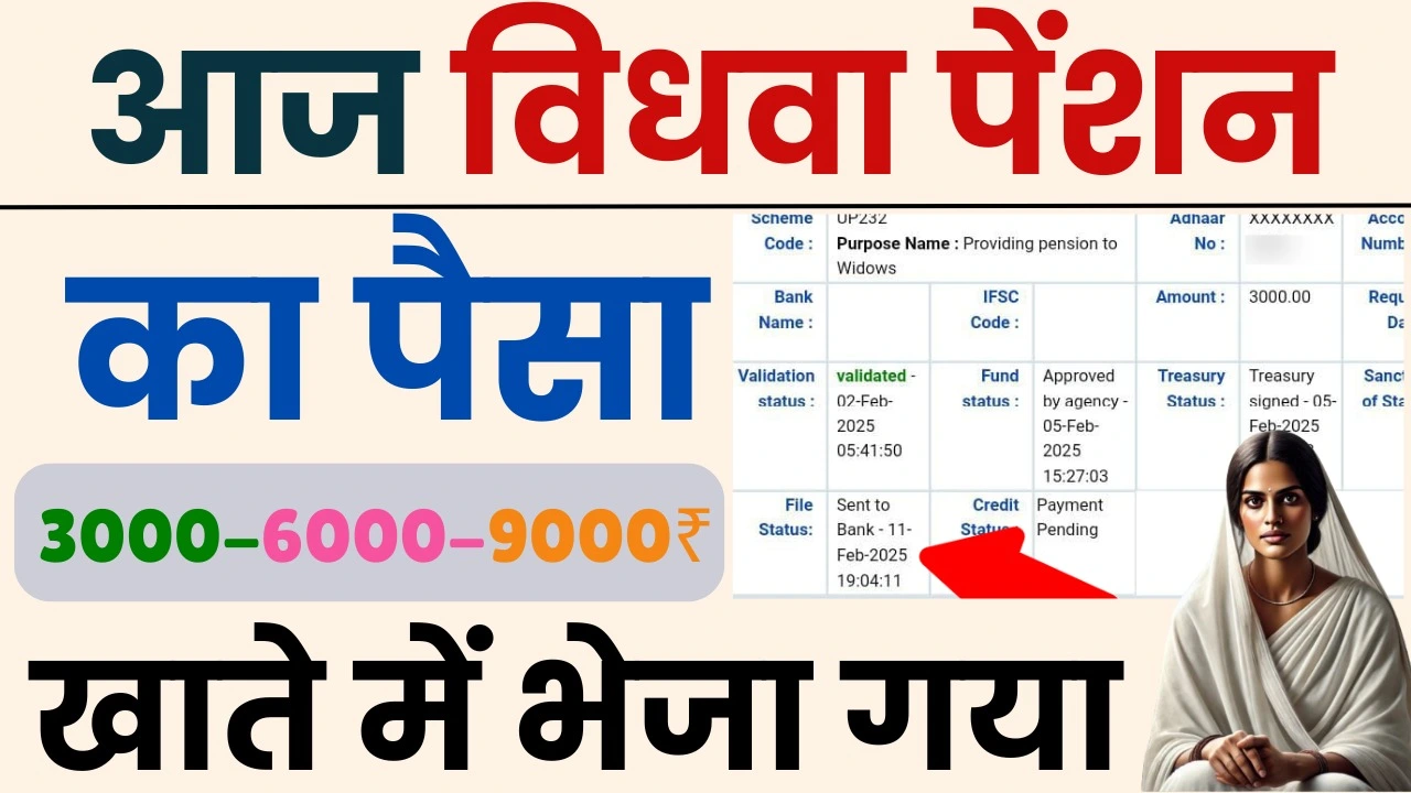 आज जनवरी-फरवरी-मार्च की विधवा पेंशन का पैसा बैंक खाते में भेजा गया : UP Vidhwa Pension Payment Send to Bank