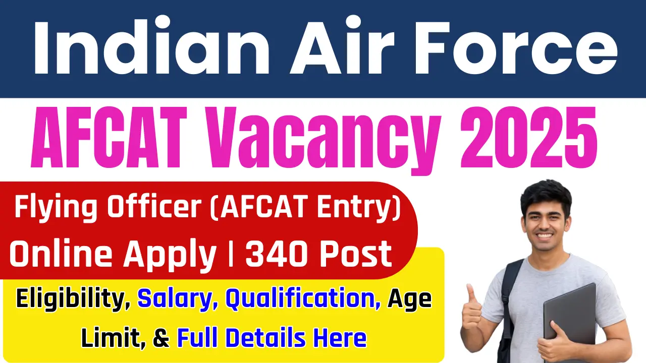 Indian Air Force AFCAT Vacancy 2025: Apply Online for 340 Flying Officer Posts, Eligibility, Selection, Salary & Full Details