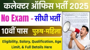 Collector Office Recruitment 2025: Notification Out | No Exam Direct Interview